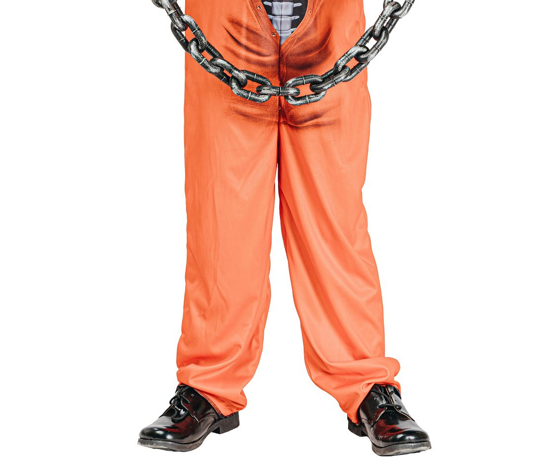 Costume for child Prison Skeleton (double sided jumpsuit), size 110/120 cm EOL